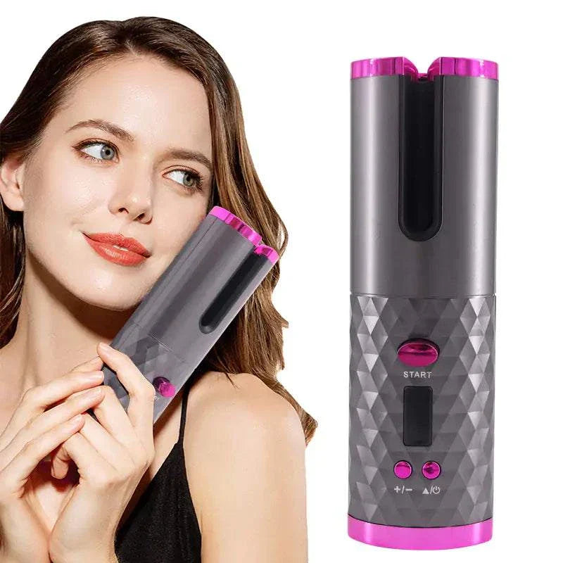 Boucleur rotatif sans fil ergonomique avec écran LCD et batterie rechargeable pour boucles parfaites sans câble