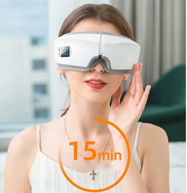 Masseur oculaire intelligent 4D avec massage vibratoire, compresses chaudes et design ergonomique pour soulager la fatigue oculaire